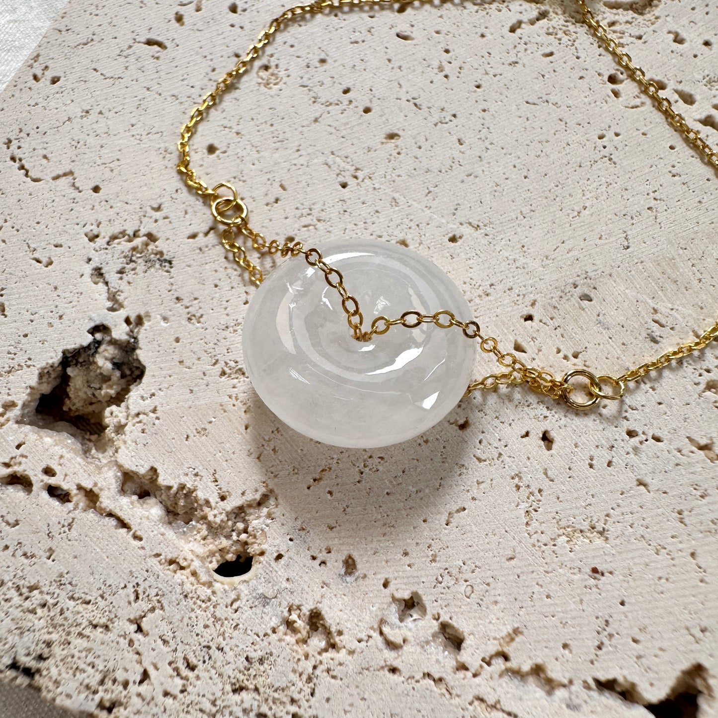 SUMMER | White Doughnut Jadeite Bracelet