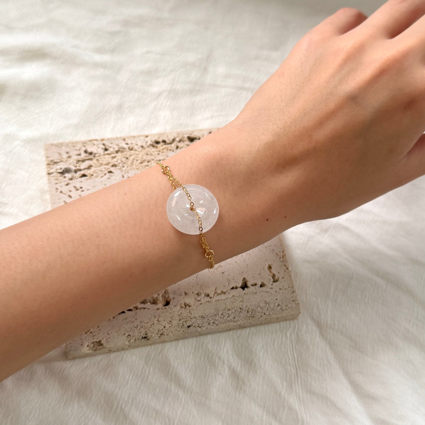 SUMMER | White Doughnut Jadeite Bracelet