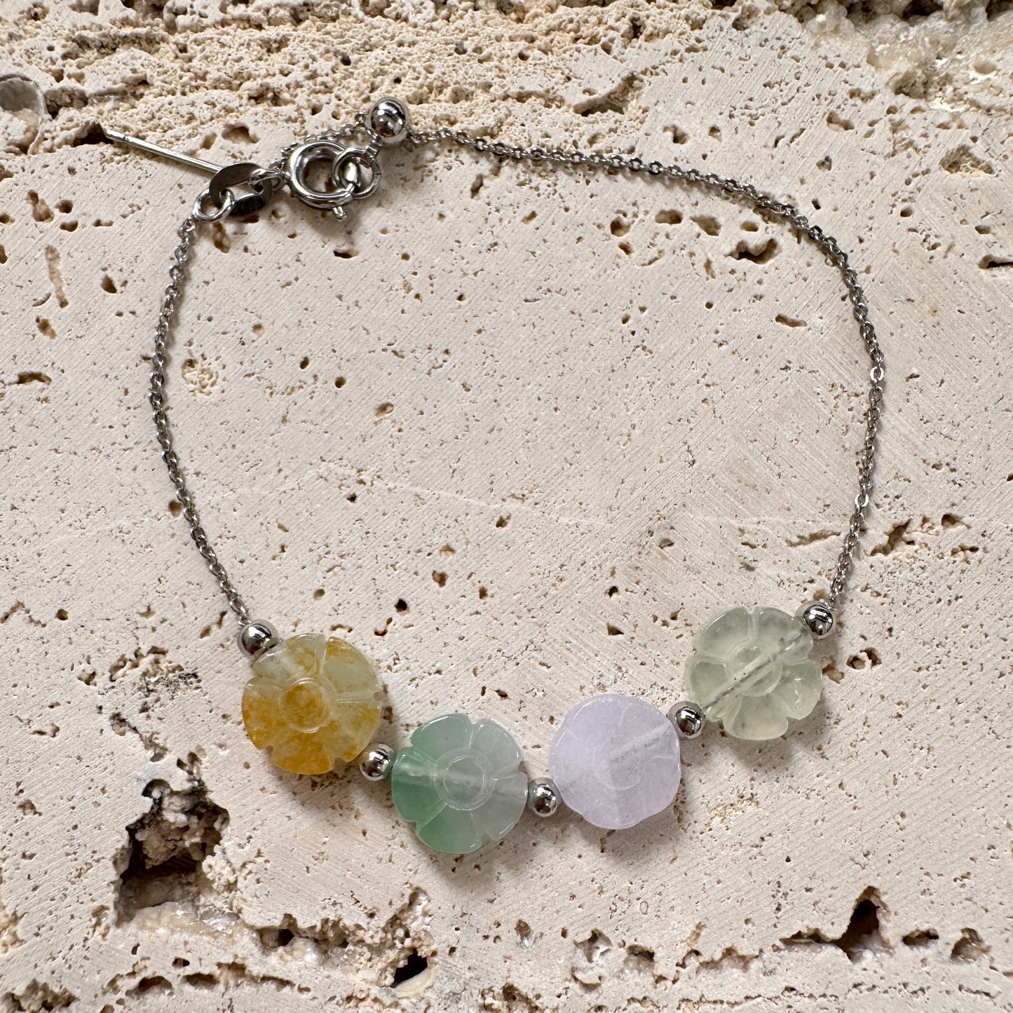 SUMMER | Multi-coloured Floral Jadeite Bracelet