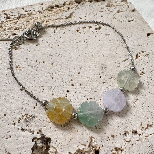 SUMMER | Multi-coloured Floral Jadeite Bracelet