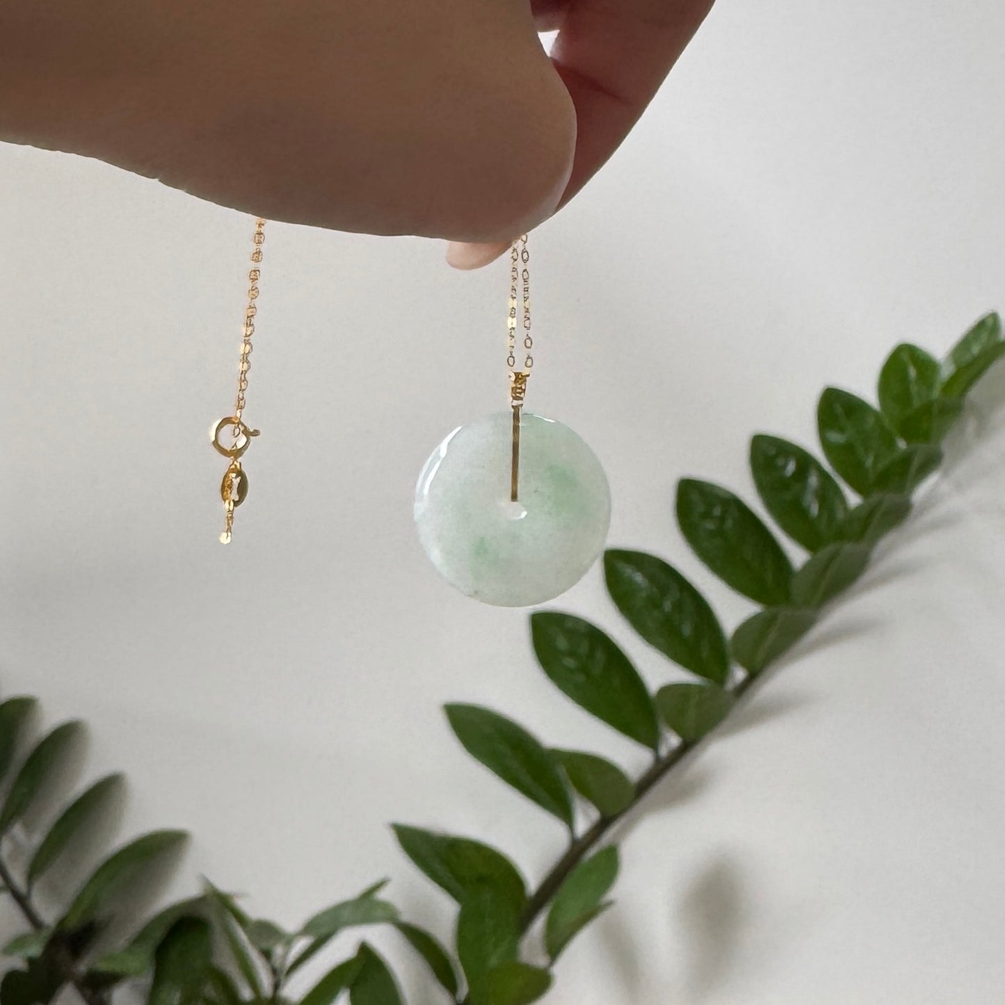 SUMMER | 18k Gold Green Jadeite Doughnut Pendant