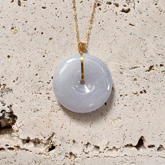 SUMMER | 18k Gold Lavender Jadeite Doughnut Pendant