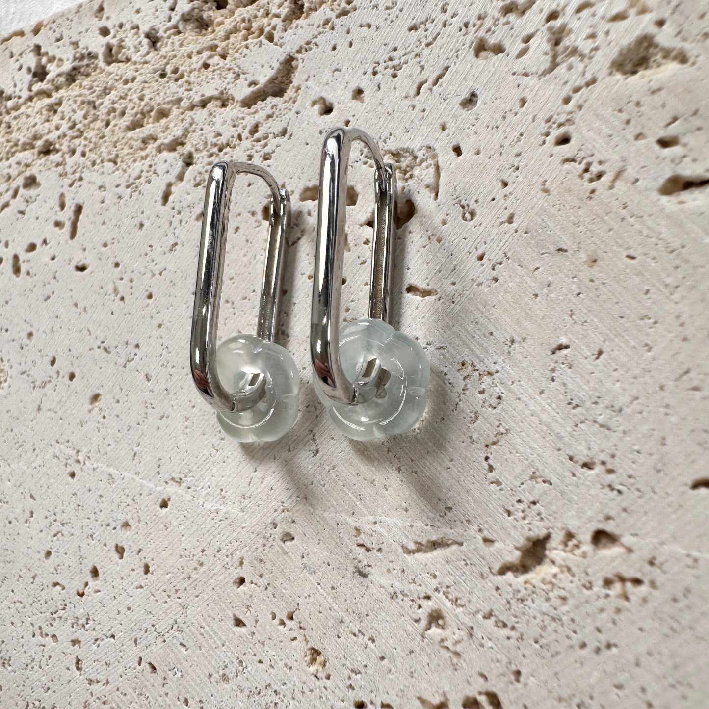 SUMMER | Floral Jadeite Huggies