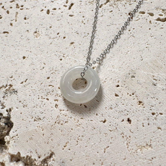 SUMMER | White Bagel Jadeite Necklace
