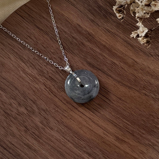 18k Wuji Doughnut Jadeite Pendant