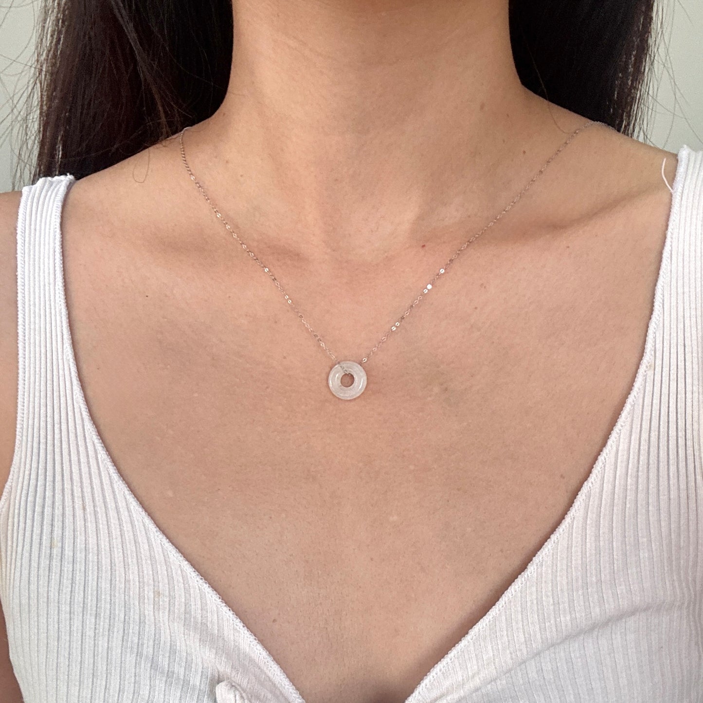 SUMMER | White Bagel Jadeite Necklace