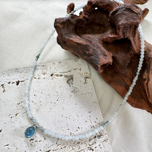 BLEU | Aquamarine x Jadeite Beaded Necklace