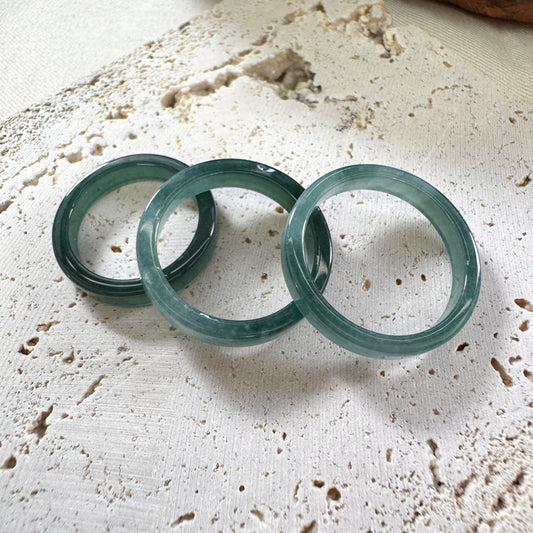 BLEU | Jadeite Square Rings