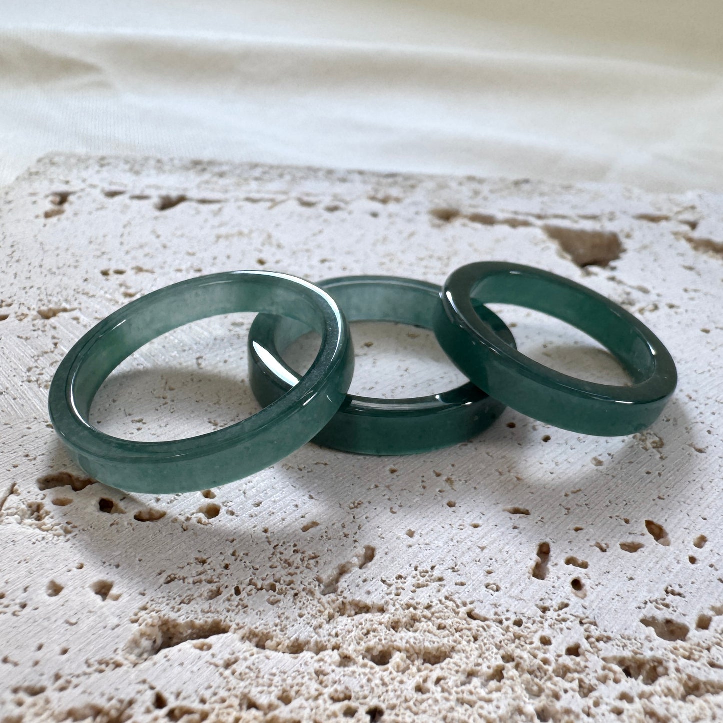 BLEU | Jadeite Square Rings