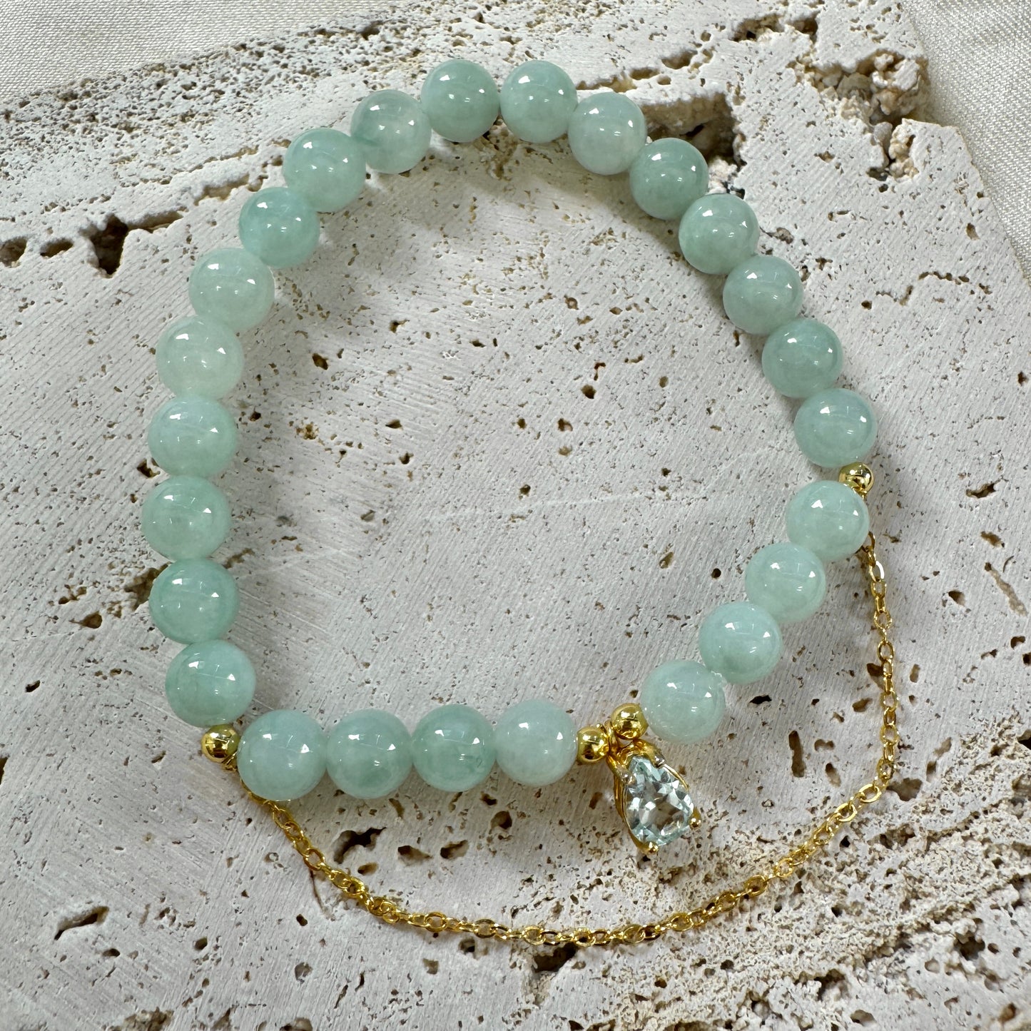 BLEU | Topaz x Jadeite Beaded Bracelet