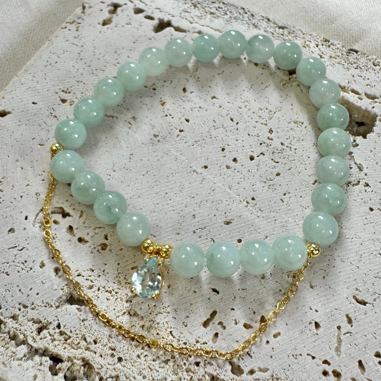 BLEU | Topaz x Jadeite Beaded Bracelet