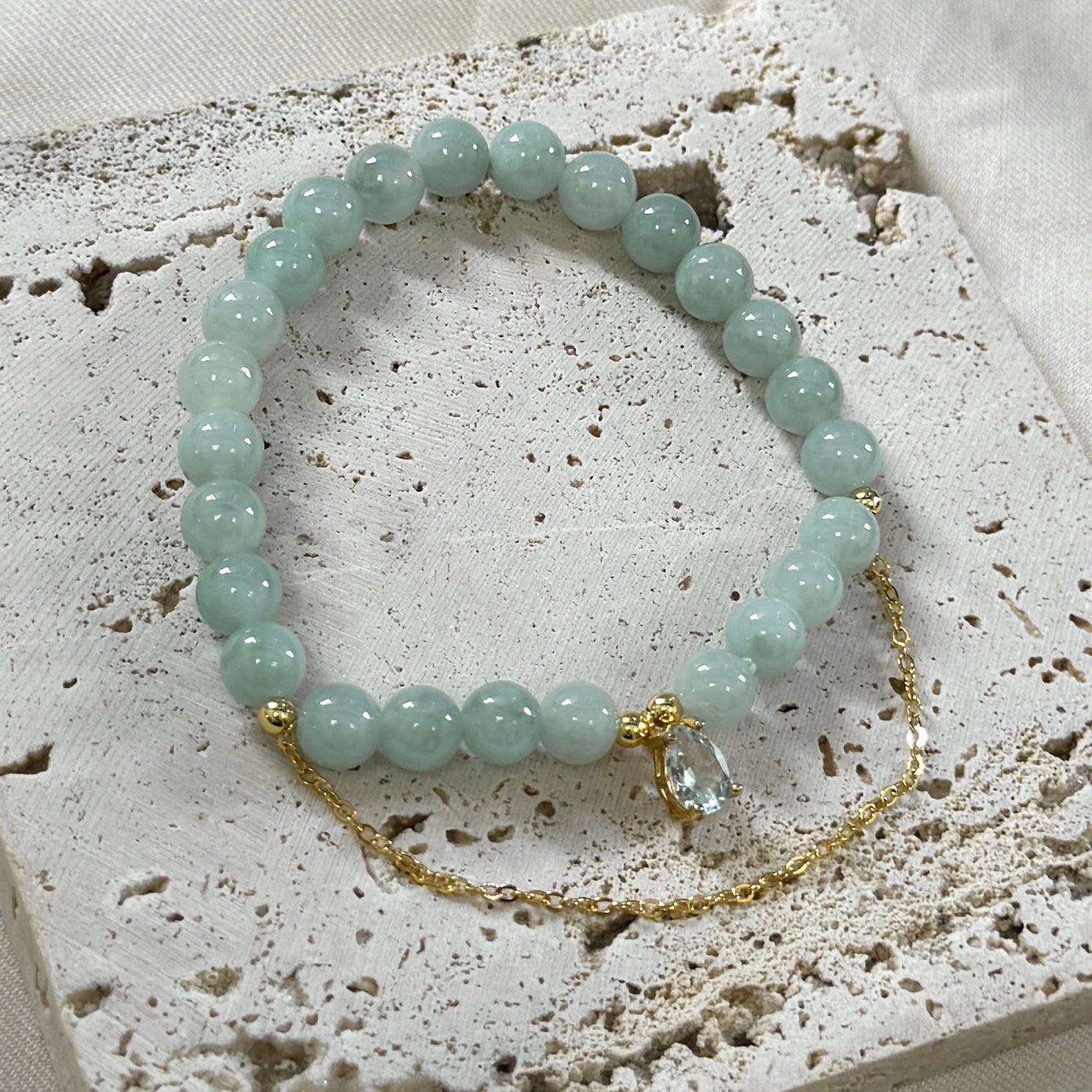 BLEU | Topaz x Jadeite Beaded Bracelet