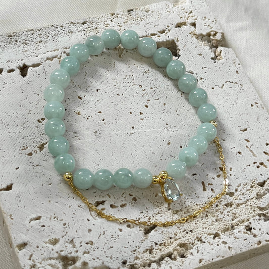 BLEU | Topaz x Jadeite Beaded Bracelet