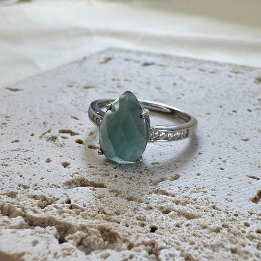BLEU | Faceted Teardrop Jadeite Ring
