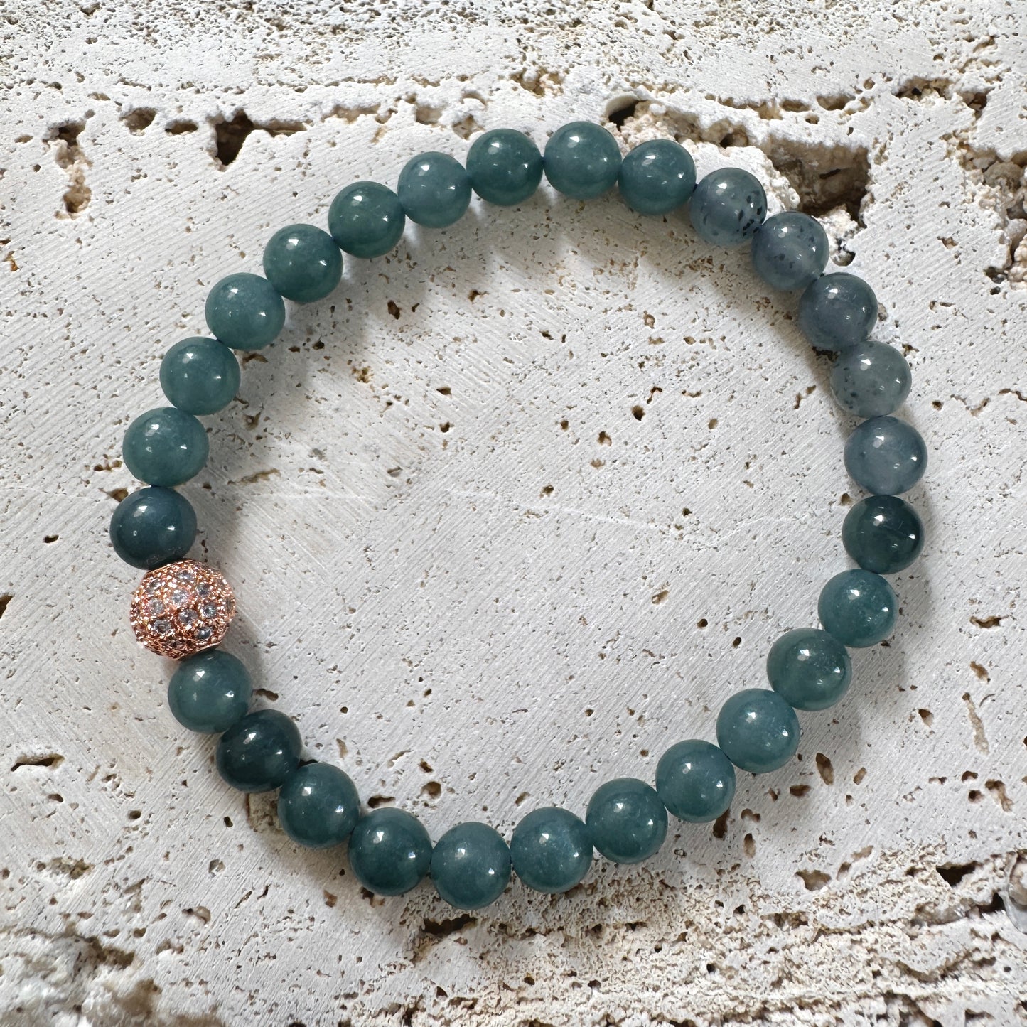 BLEU | Teal Beaded Jadeite Bracelet