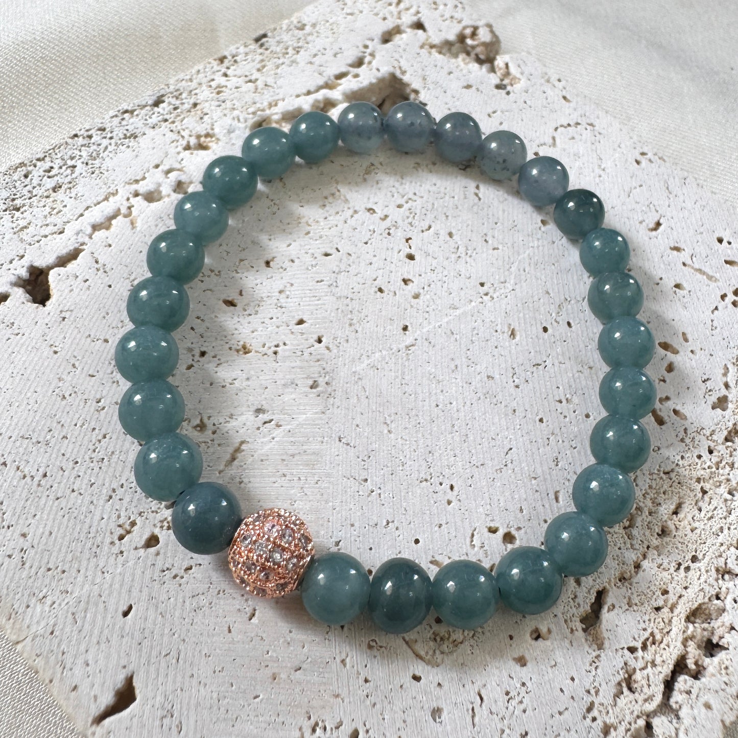 BLEU | Teal Beaded Jadeite Bracelet