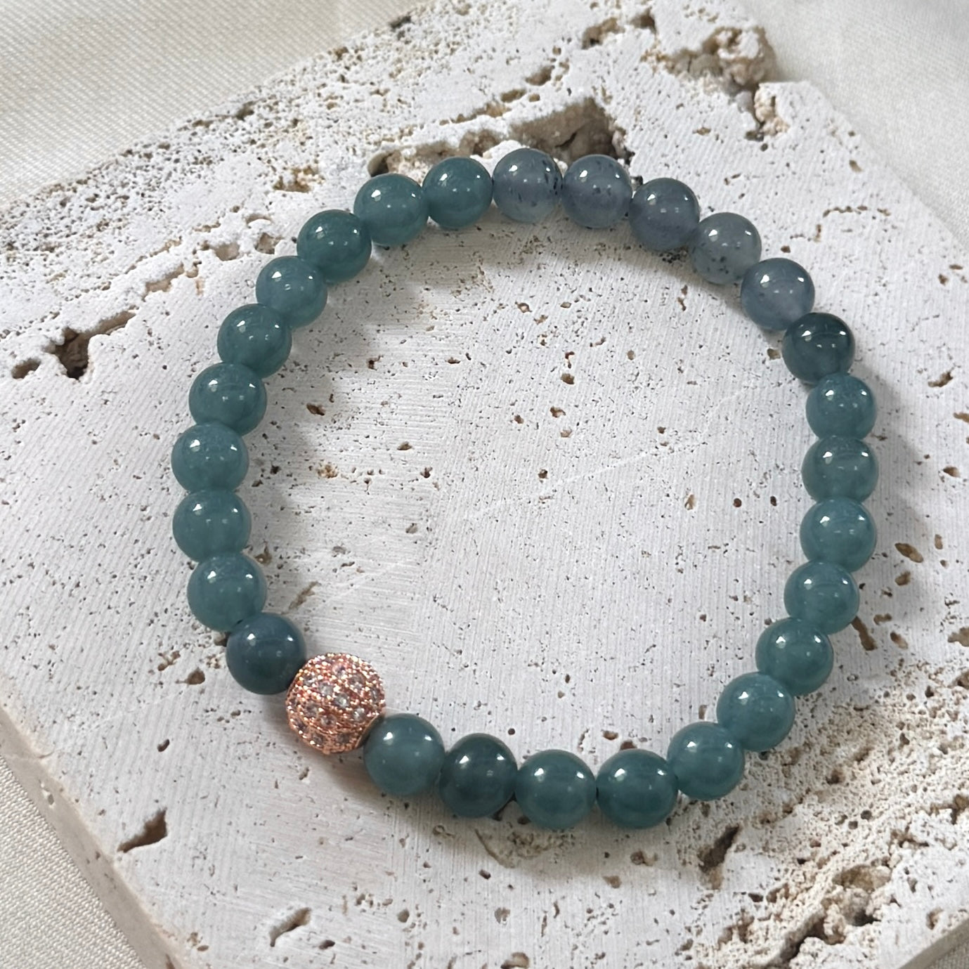 BLEU | Teal Beaded Jadeite Bracelet