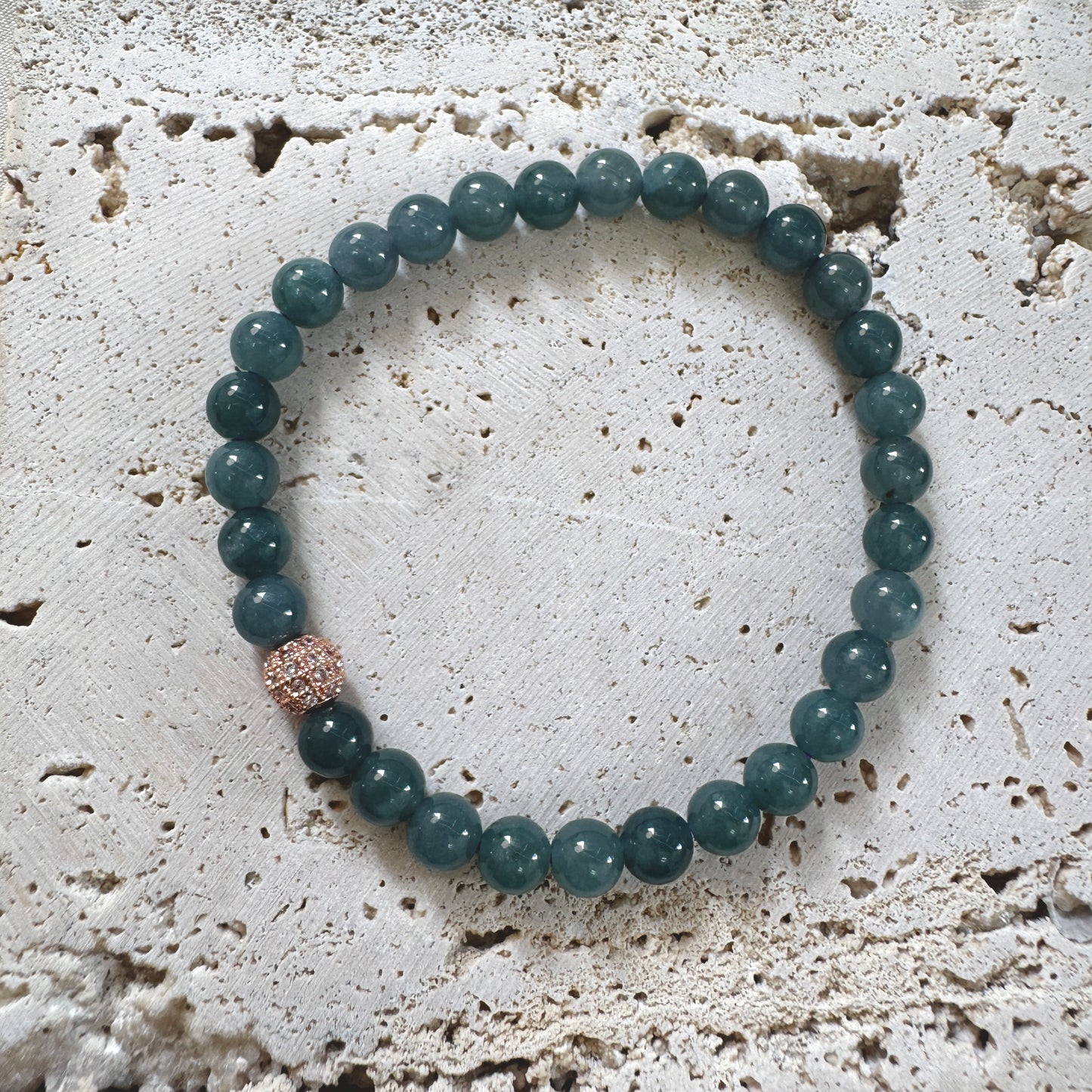BLEU | Teal Beaded Jadeite Bracelet (petite)