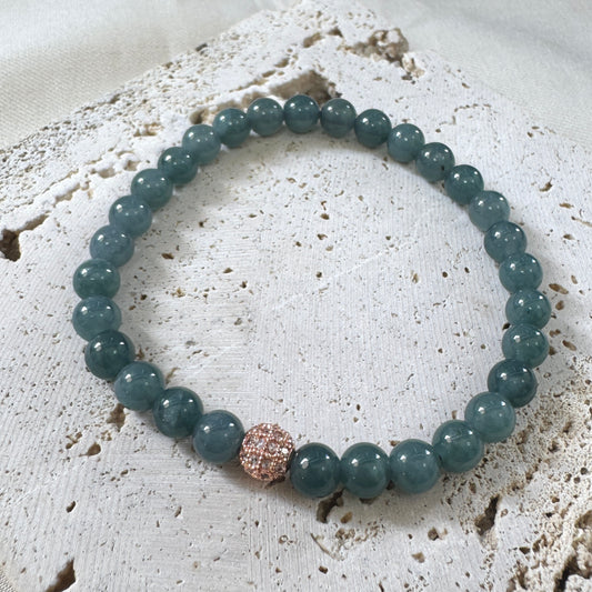 BLEU | Teal Beaded Jadeite Bracelet (petite)