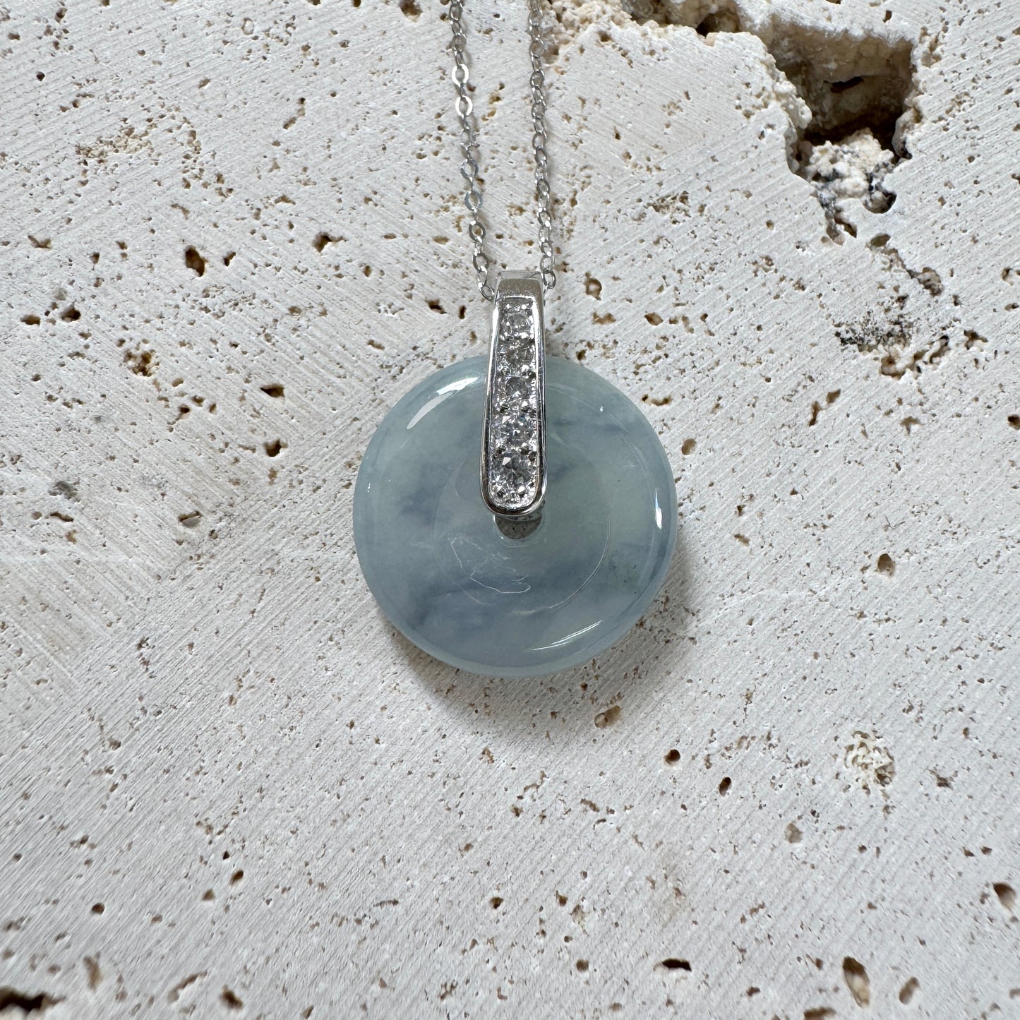 BLEU | Doughnut Jadeite Necklace (Zircon)