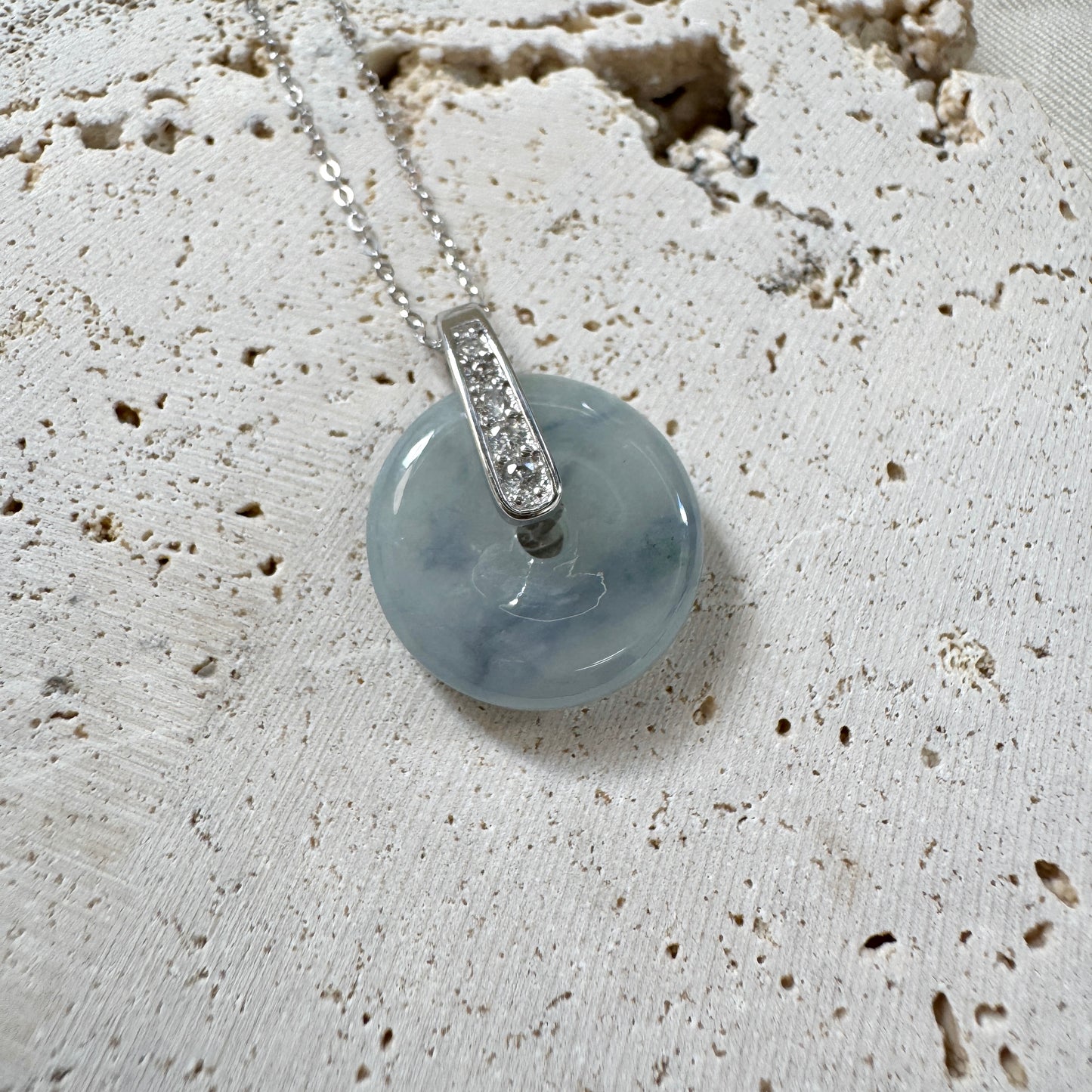 BLEU | Doughnut Jadeite Necklace (Zircon)