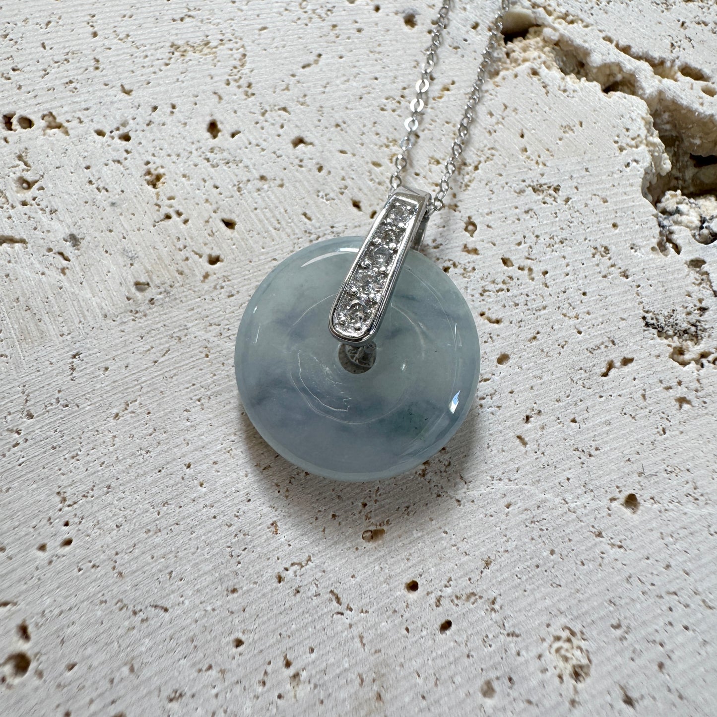 BLEU | Doughnut Jadeite Necklace (Zircon)