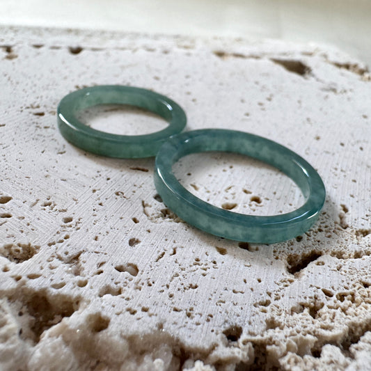 BLEU | Jadeite Square Rings (Slim)