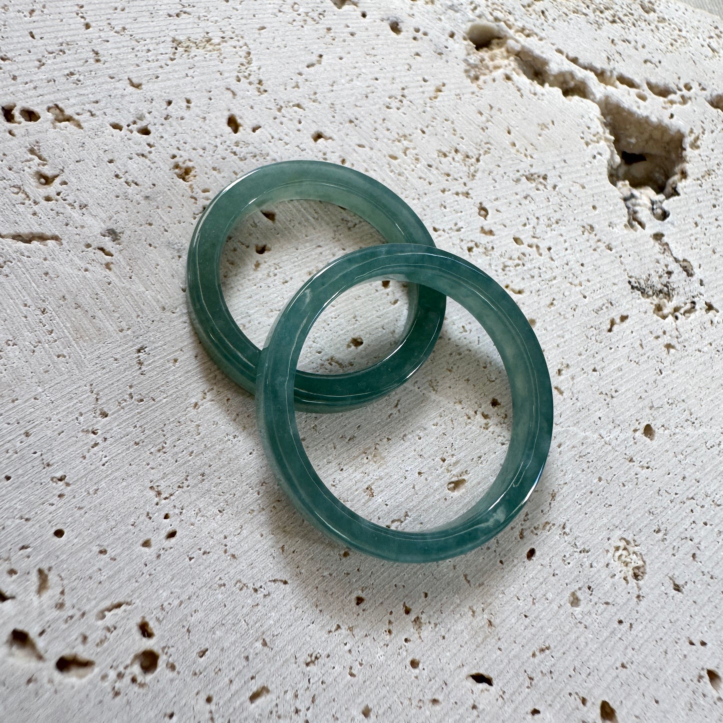 BLEU | Jadeite Square Rings (Slim)
