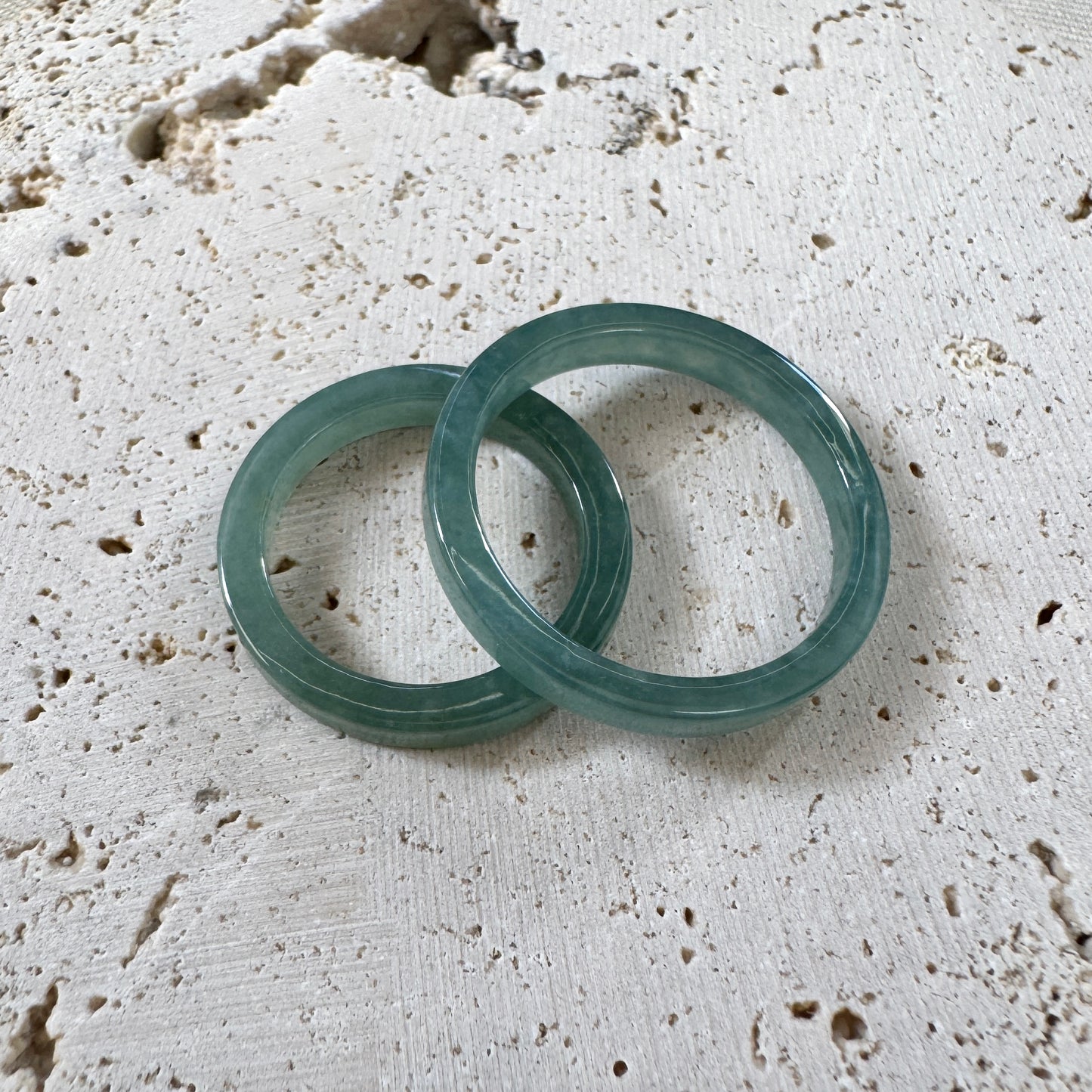 BLEU | Jadeite Square Rings (Slim)