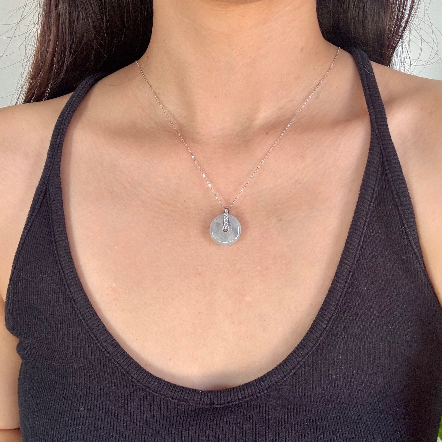 BLEU | Doughnut Jadeite Necklace (Zircon)