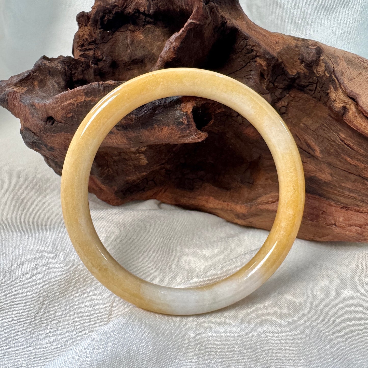 50.8 | Yellow Skinny Jadeite Bangle