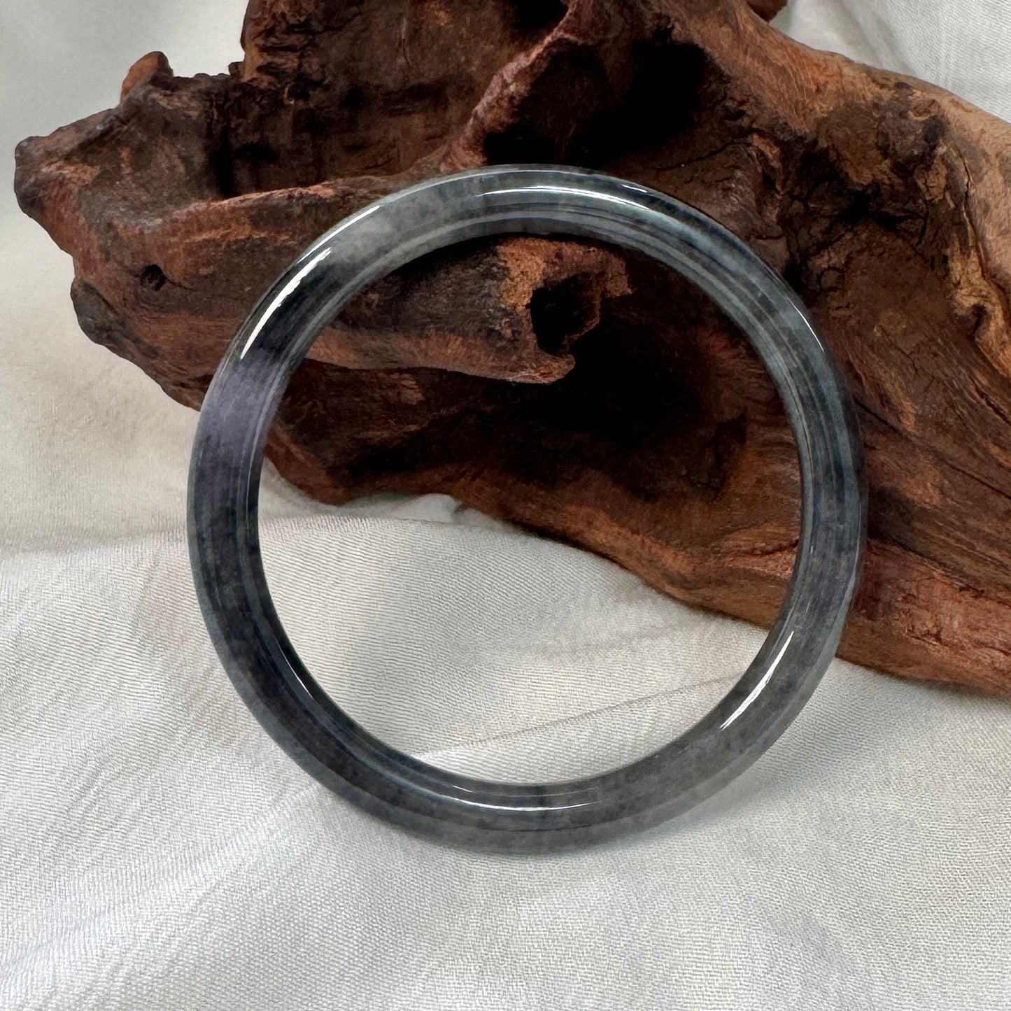 53.8 | Purple Wuji Skinny Jadeite Bangle
