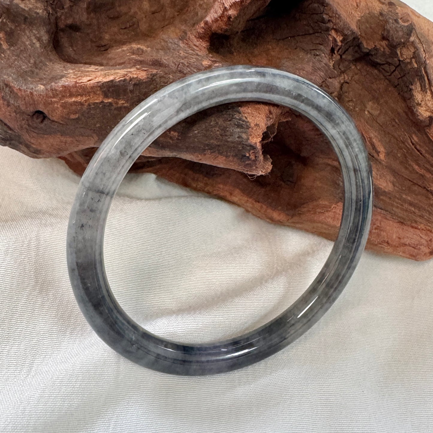 53.8 | Purple Wuji Skinny Jadeite Bangle