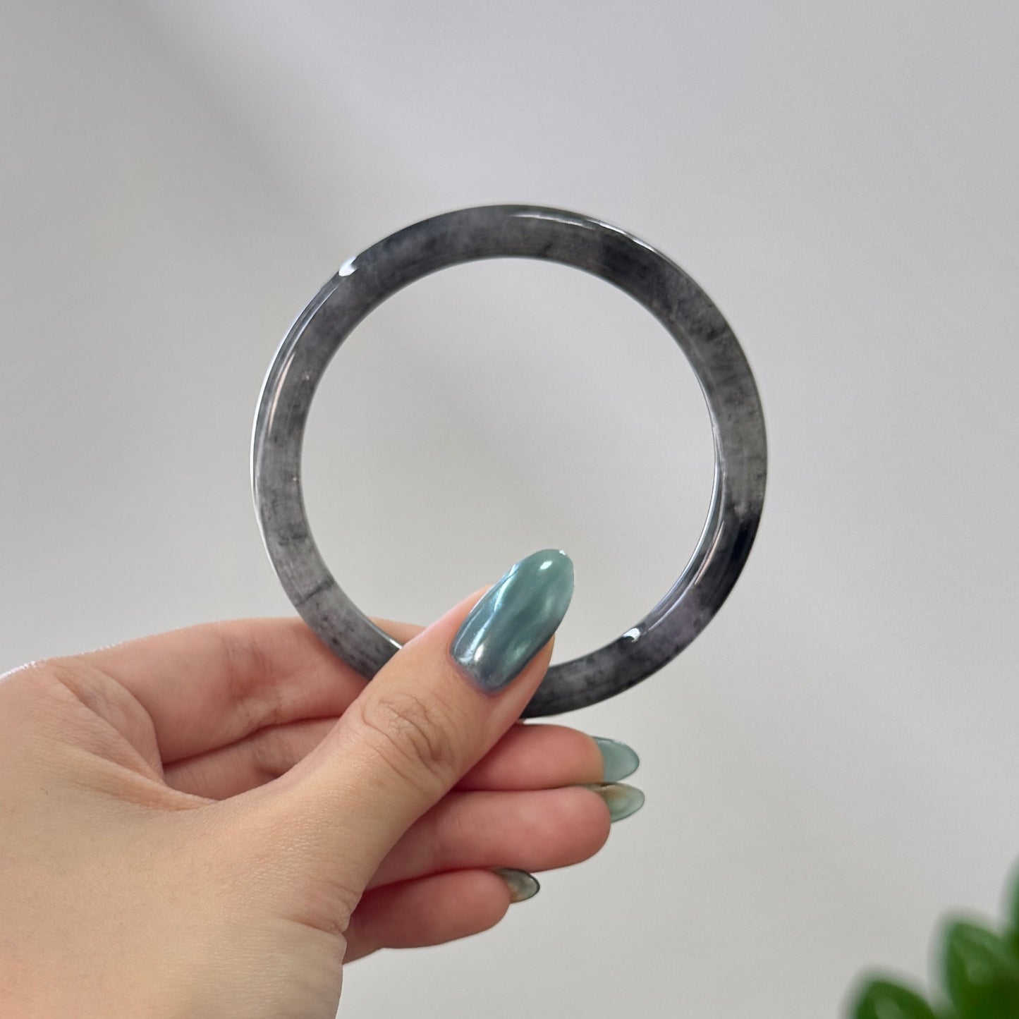 53.8 | Purple Wuji Skinny Jadeite Bangle