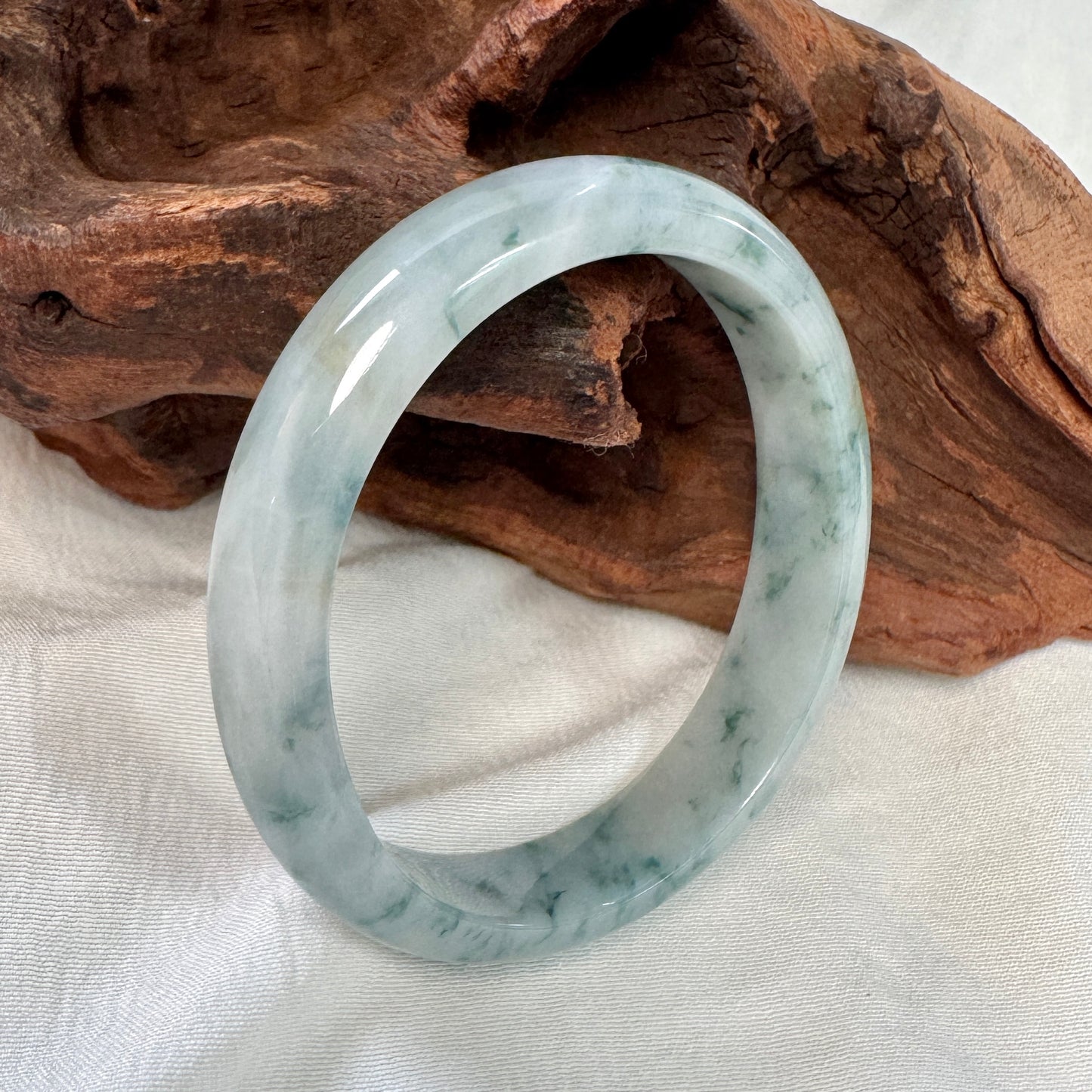 52+ | Blue & Yellow Oval Jadeite Bangle