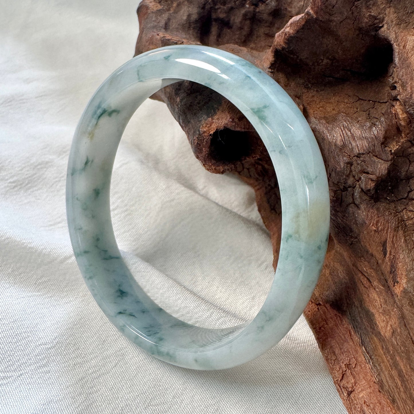 52+ | Blue & Yellow Oval Jadeite Bangle