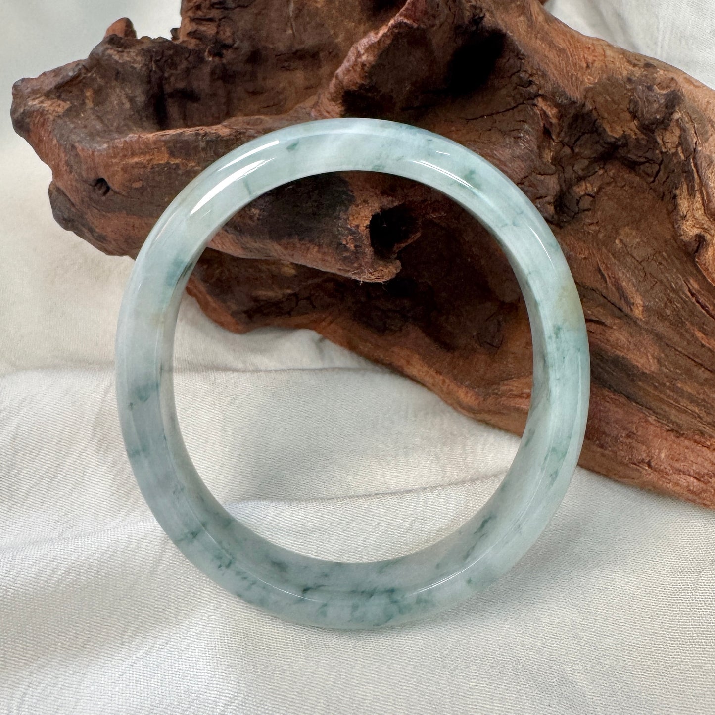 52+ | Blue & Yellow Oval Jadeite Bangle