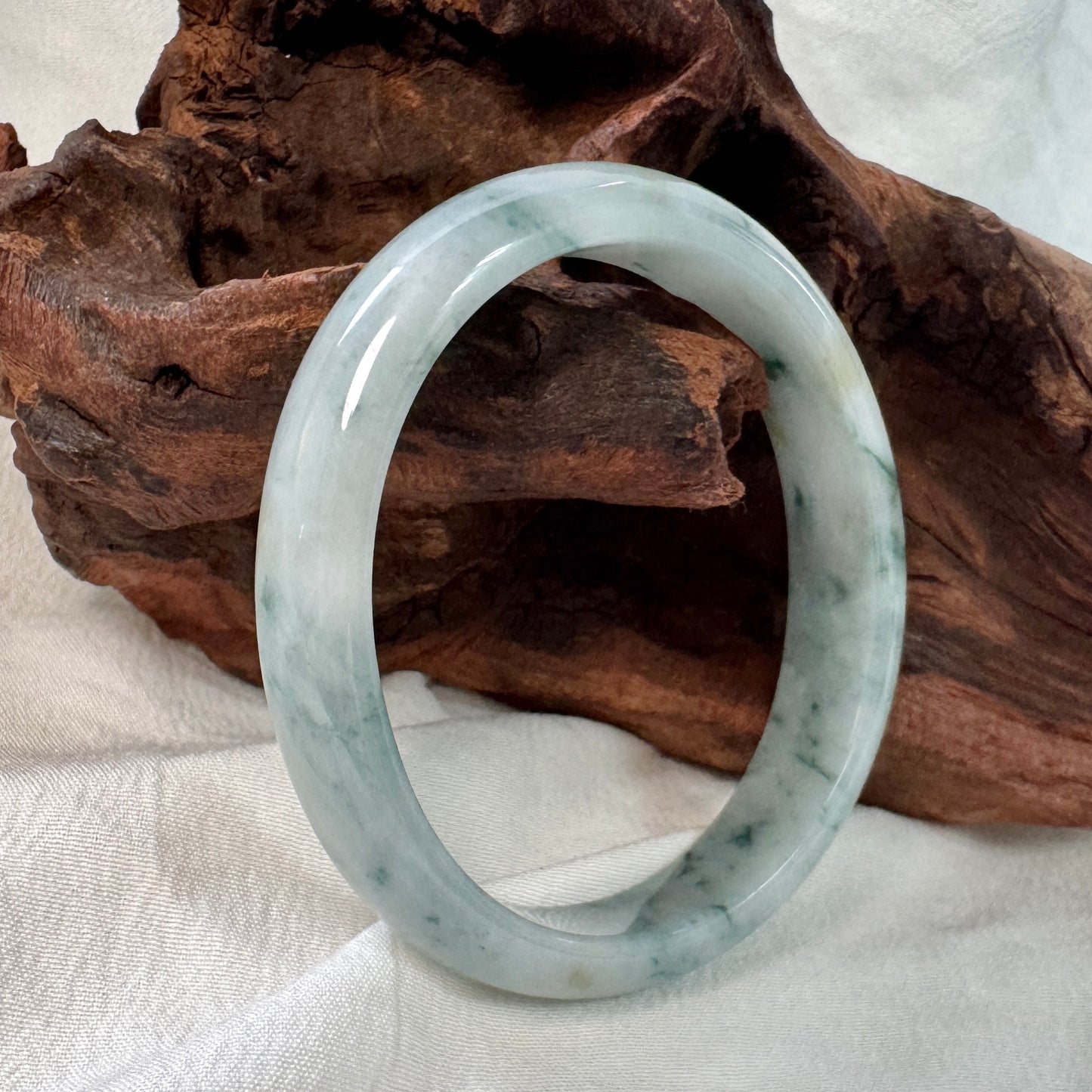 52+ | Blue & Yellow Oval Jadeite Bangle