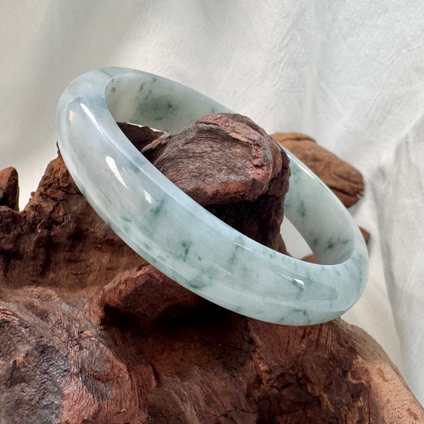 52+ | Blue & Yellow Oval Jadeite Bangle