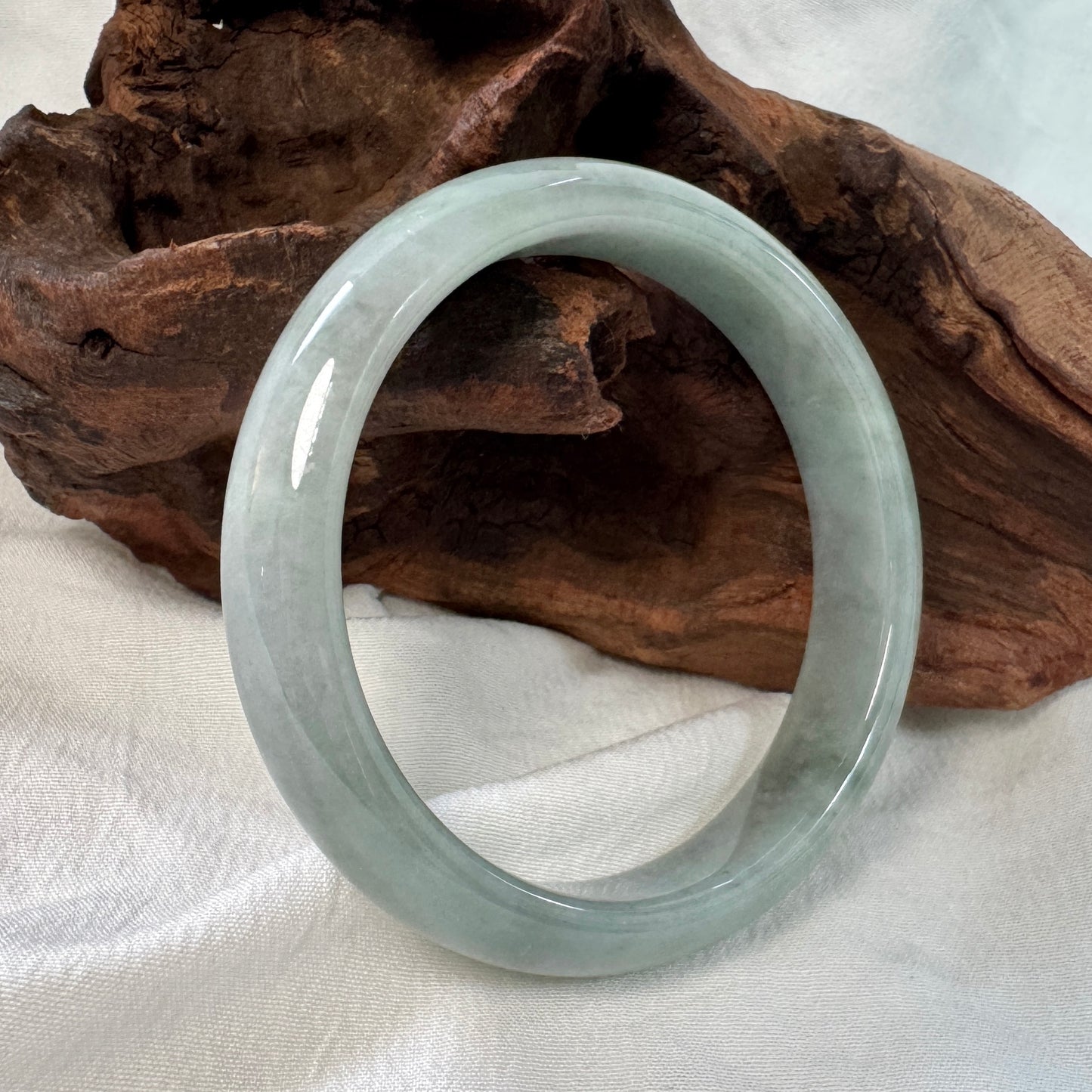 56.4 | Smokey Green Jadeite Bangle