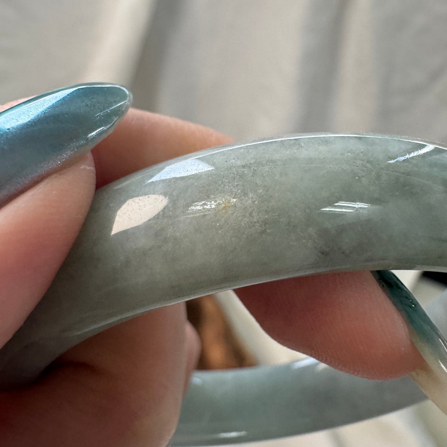 56.4 | Smokey Green Jadeite Bangle