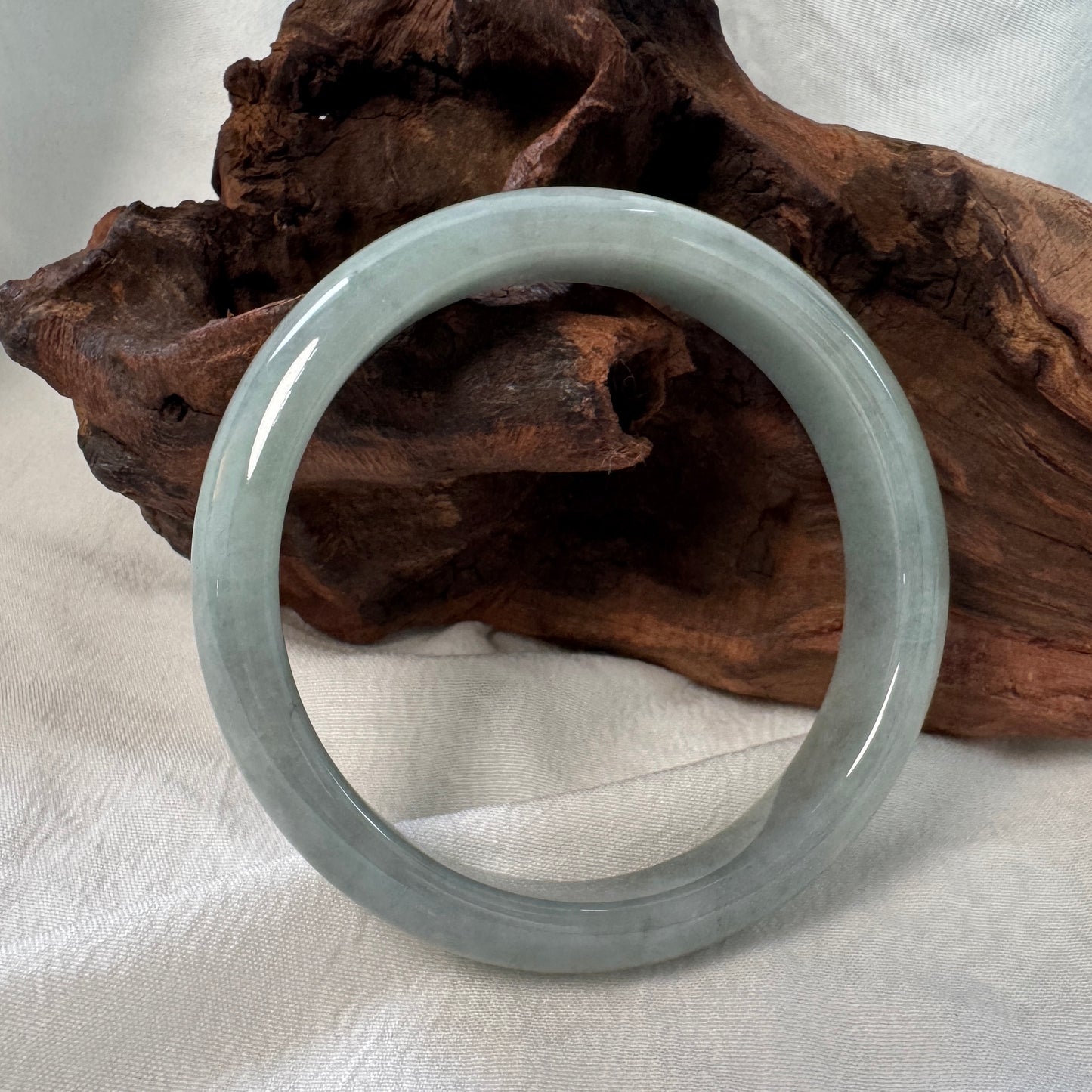 56.4 | Smokey Green Jadeite Bangle