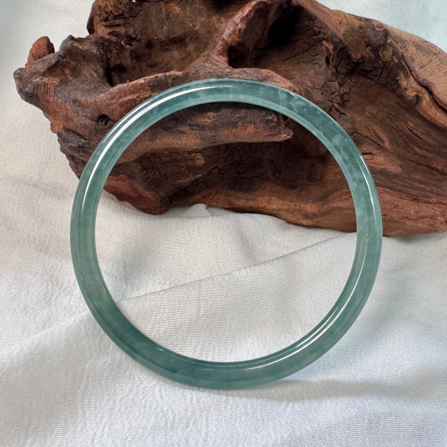 59.2 | Icy Teal Skinny Jadeite Bangle