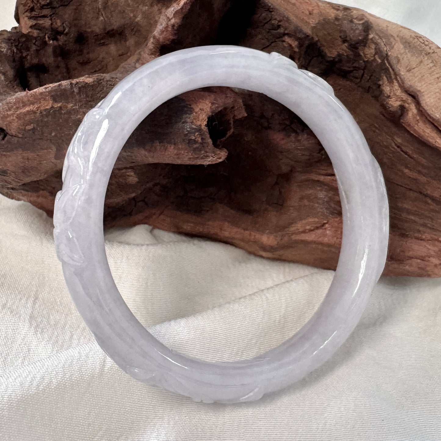 55 | Carved Lavender Jadeite Bangle