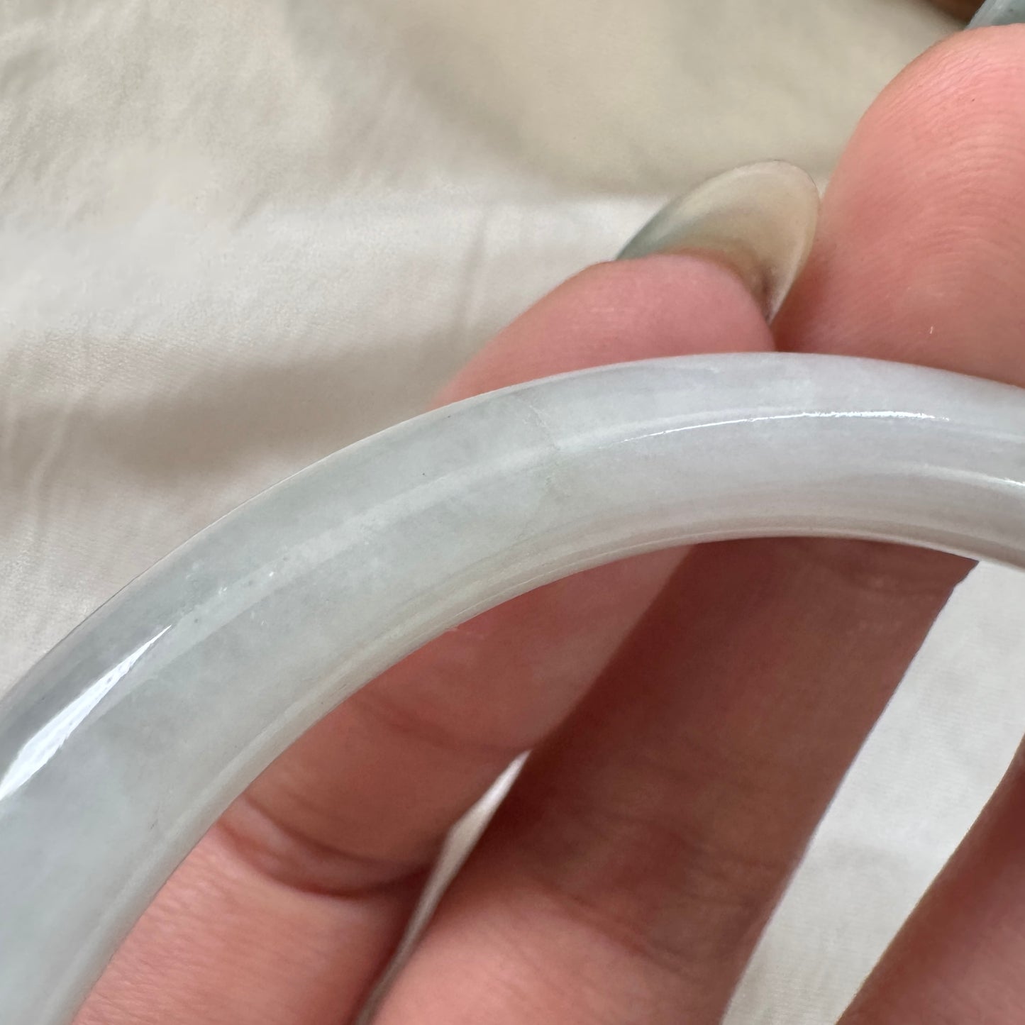 56 | Pale Green Skinny Jadeite Bangle