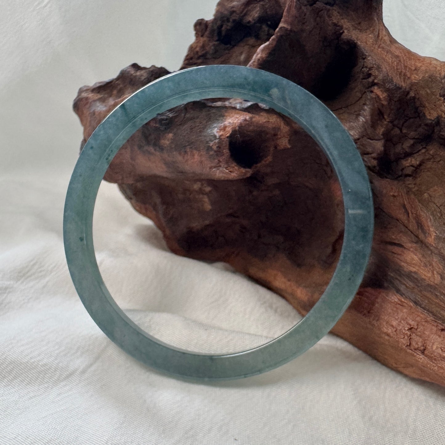 54.6 | Icy Teal Square Jadeite Bangle