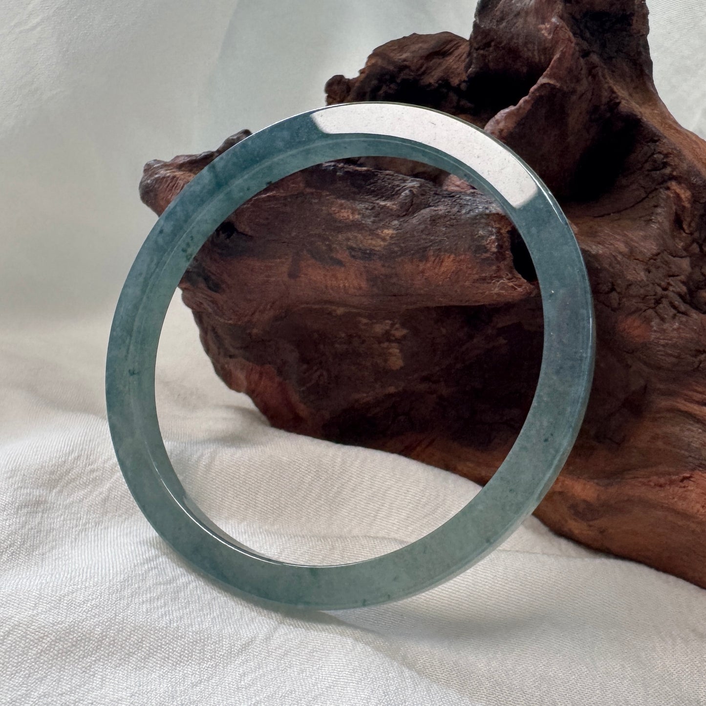 54.6 | Icy Teal Square Jadeite Bangle