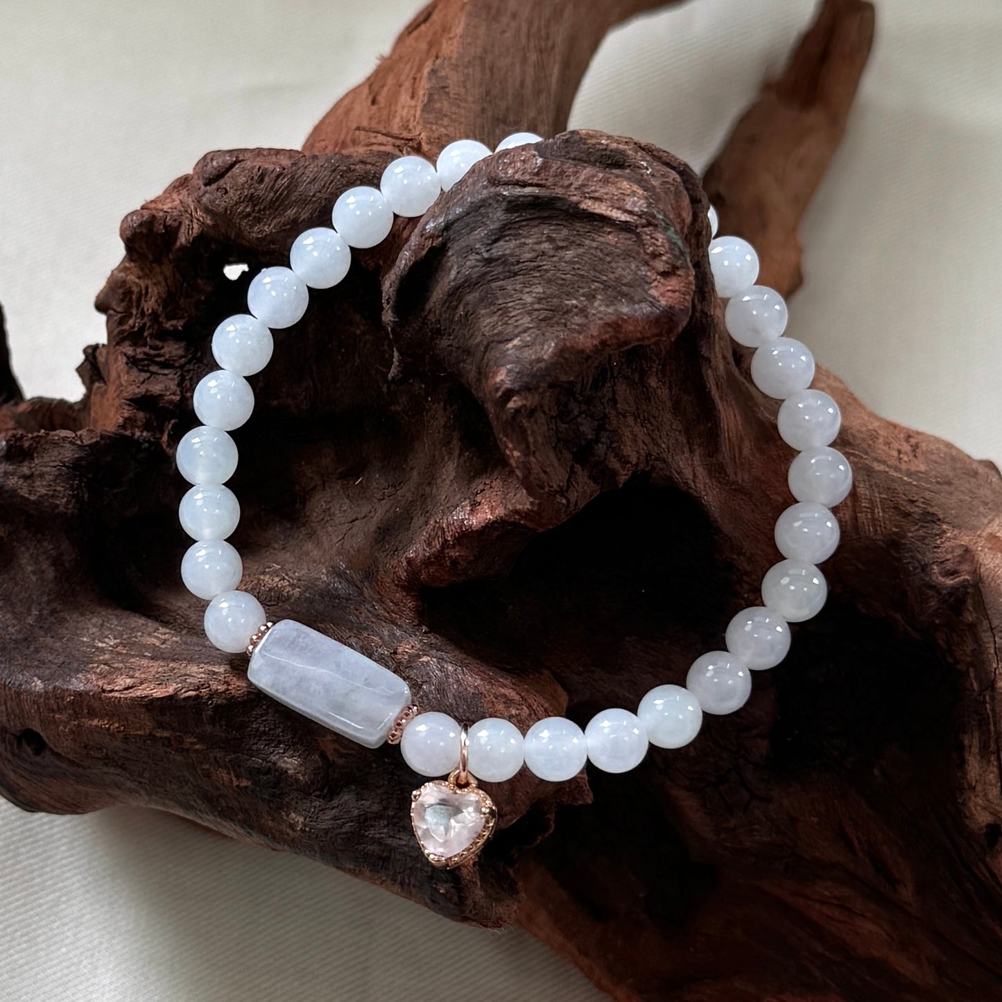 XOXO | Rose Quartz x Beaded Jadeite Bracelet