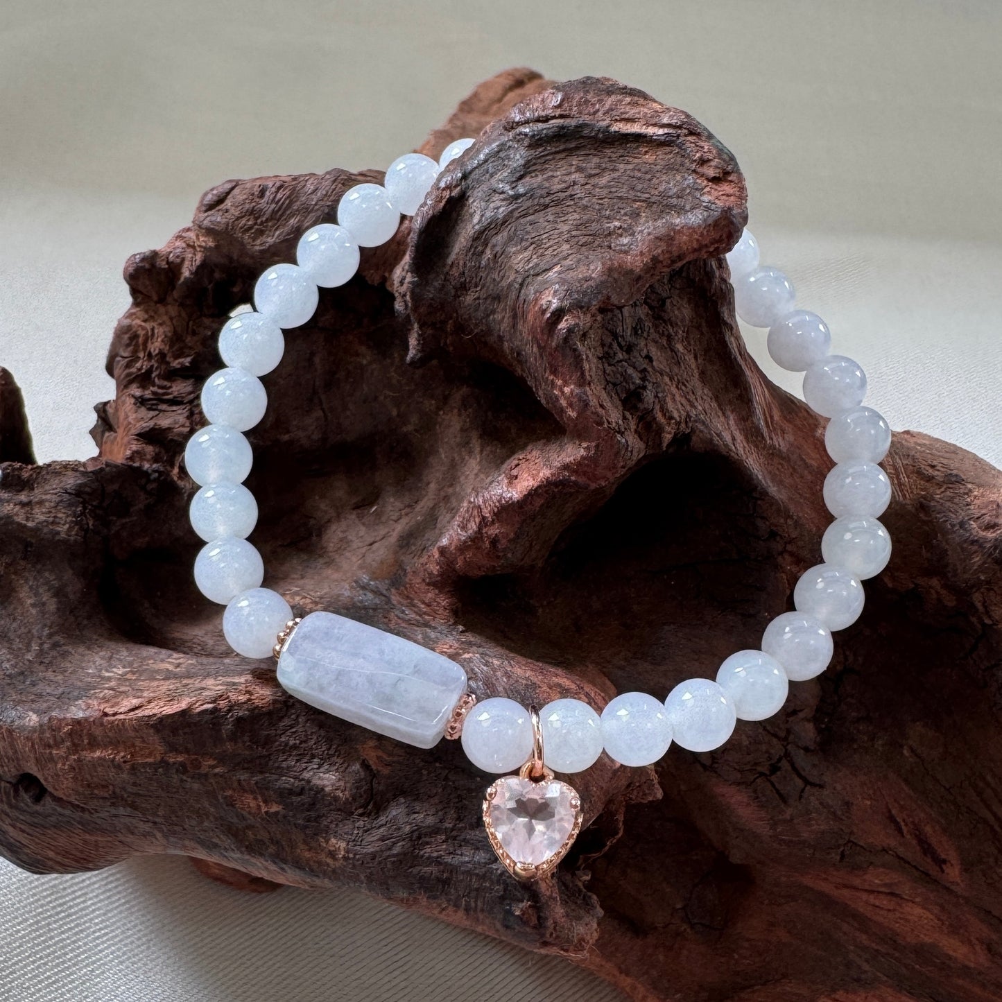 XOXO | Rose Quartz x Beaded Jadeite Bracelet