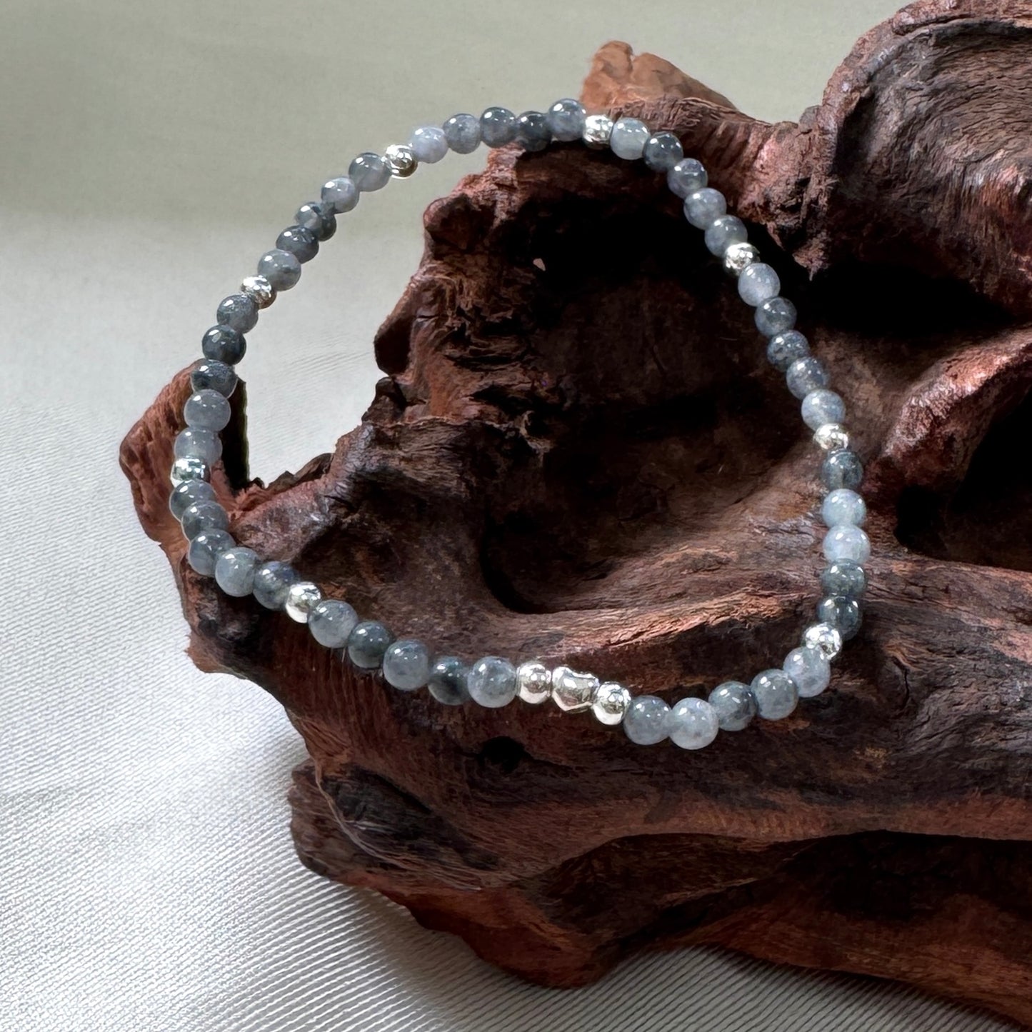 XOXO | Petite Grey Beaded Jadeite Bracelet